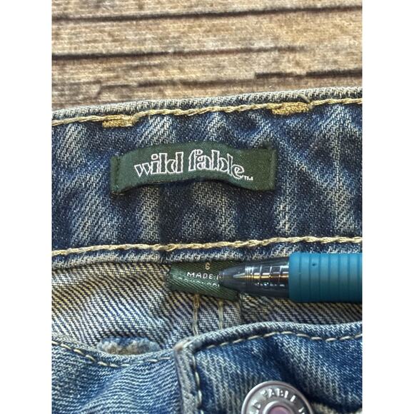 Wild Fable Women's Mini Skirt Denim Patches Y2k Butterfly Womens Size 6 - Picture 4 of 7